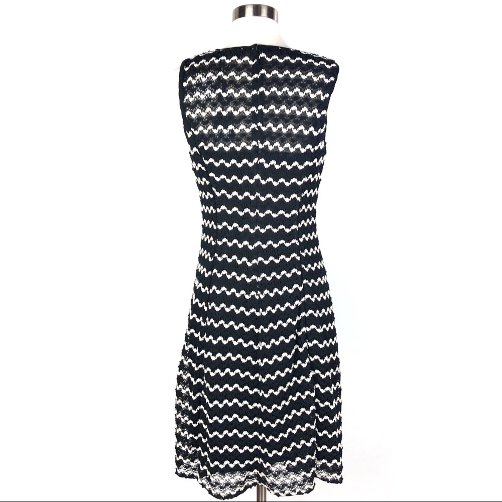 KARL LAGERFELD fit flare dress black white crochet - Picture 5 of 8